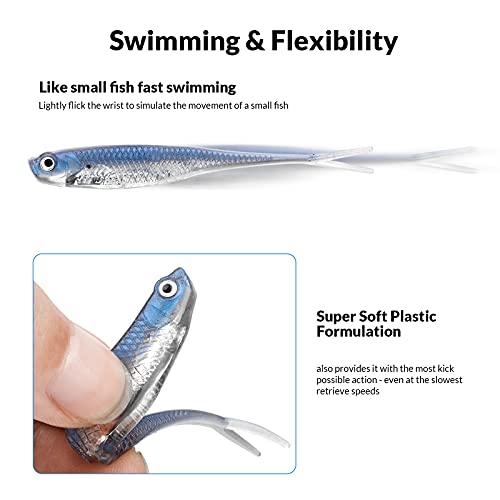 Soft Swimbait Fishing Lures 2.95'' - 6 Pcs with Realistic Action