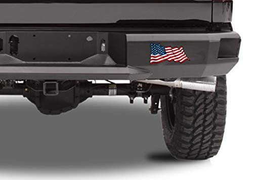 American Wavy Flag Bumper Sticker - USA Patriotic Car Decal 5x3 Inch