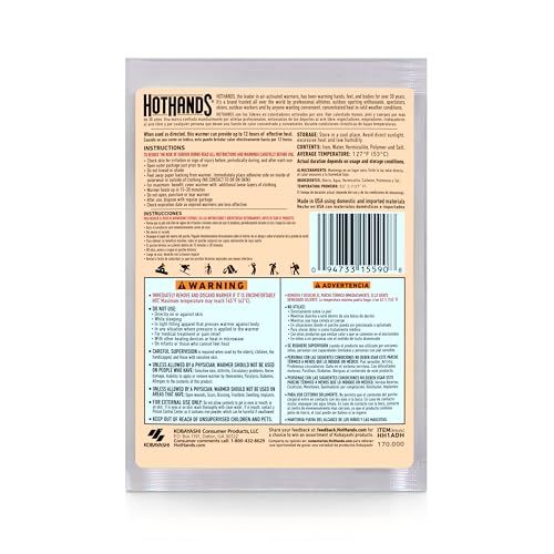 HotHands Body Warmers Bulk Pack 20 Pairs 4x6 Inch Air Activated Winter Warmers
