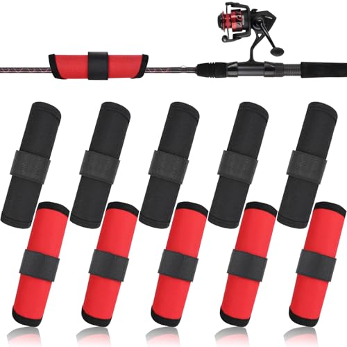 Fishing Lure Wraps - 10 Pcs Hook Protectors in Black & Red