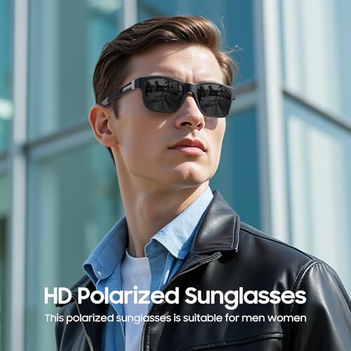 Polarised Sports Sunglasses for Men - UV400 Protection - Classic Black