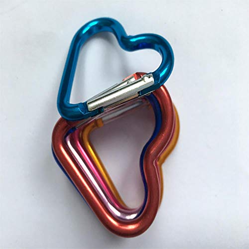 Heart Shaped Aluminum Alloy Keychain Clips - 10 Pcs Set