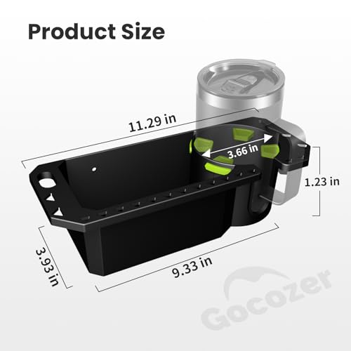 Gocozer Black Boat Cup Holder with Rubber Tab | Universal Marine Storage Organizer - 1 Piece