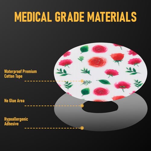 Dexcom G7 Over Patches - Waterproof Sensor Patch, 30 Pcs, Whispering Petals Design