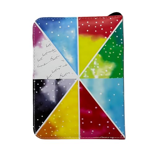 Card Binder – 400 Capacity Zippered Trading Card Holder – Colorful Patchwork, 4 Pocket