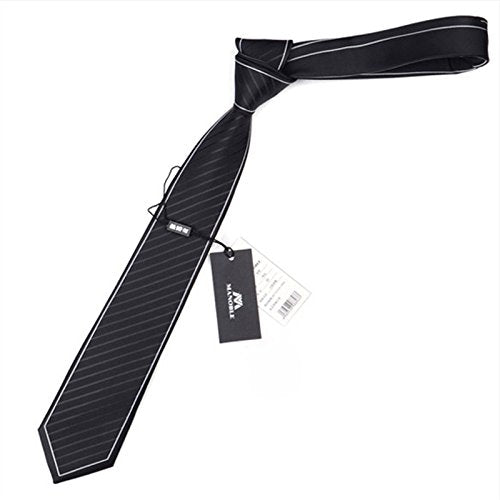 Men's Slim Striped Necktie - Black 2.75 Inches with Gift Box