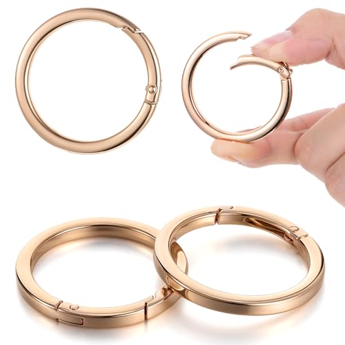 4-Piece Gold Key Rings - 2 Inch Flat Spring O-Rings
