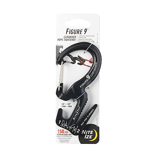 Large Aluminum Rope Tightener with Carabiner Clip - 1 Count Silver Gates