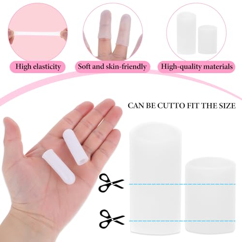 14 Pcs Silicone Finger Protectors - Waterproof Finger Cots, White