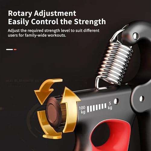 Adjustable Grip Strength Trainer with Counter - Orange