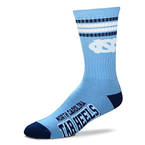 North Carolina Tar Heels 4 Stripe Deuce Crew Socks - One Size