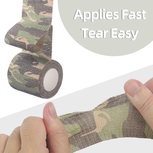 Self Adhesive Bandage Wrap - Camo-Mix, 12 Pack, 1 Inch x 5 Yards