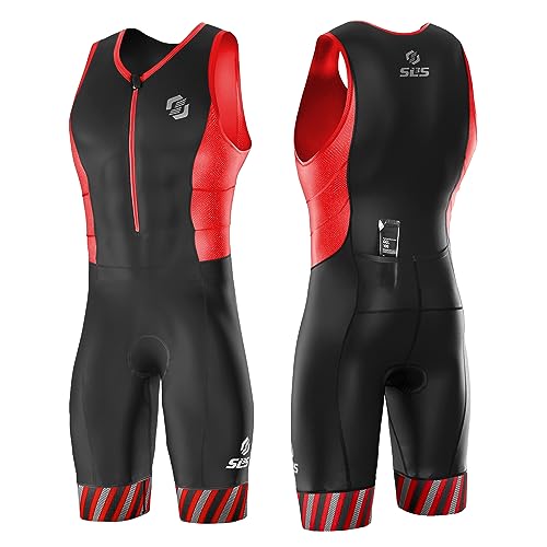 Men's Sleeveless Triathlon Suit - Lightweight Trisuit with 2 Pockets