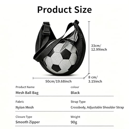Dual-Use Mesh Sling Ball Bag - Adjustable Sports Equipment Carrier