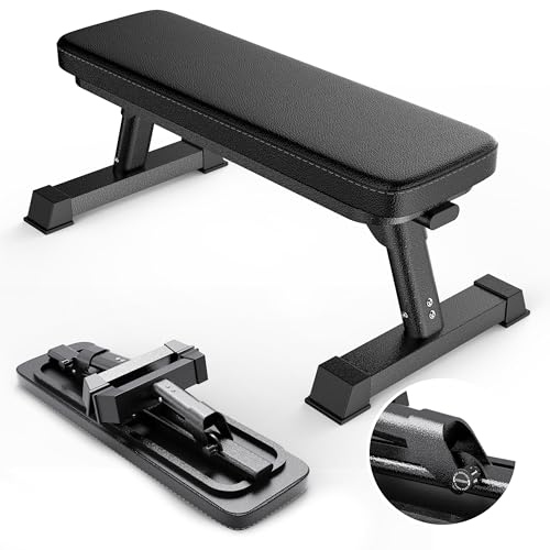 Foldable Flat Weight Bench - 1,000 lb Capacity for Home Gym