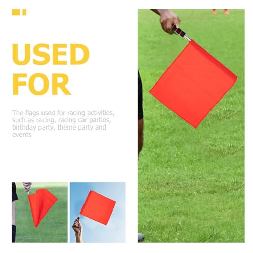 4-Piece Soccer Referee Flags Set with Sponge Handle & Steel Pole