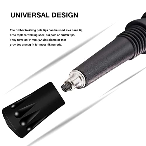 Trekking Pole Tips - Replacement Rubber Tips for Hiking & Walking Sticks