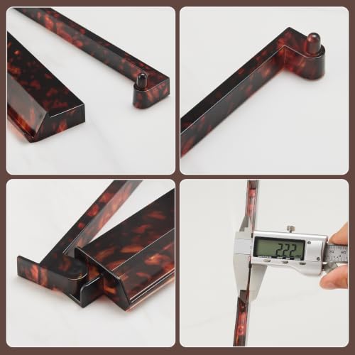 Czyminrout Tortoise Shell Mahjong Racks with Pushers Set of 4, 17.5 Inch Acrylic Tile Holders for American Mahjong