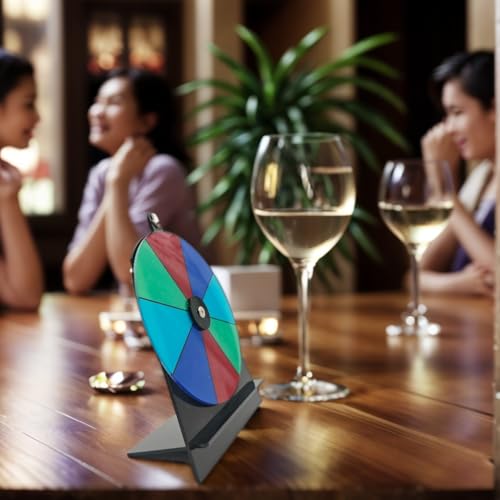 6 Inch Prize Wheel - Mini Tabletop Spinning Game with 8 Slots