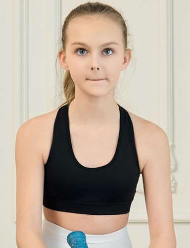 Supportive Girls Training Bra - Seamless Sports Bras Pack of 5 - Large - Sort-b