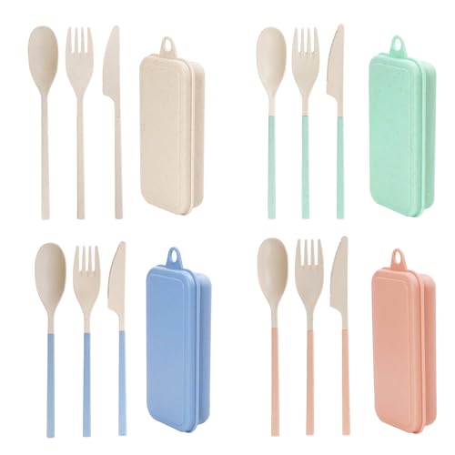 Collapsible Reusable Travel Utensils Set - 4 Color Styles