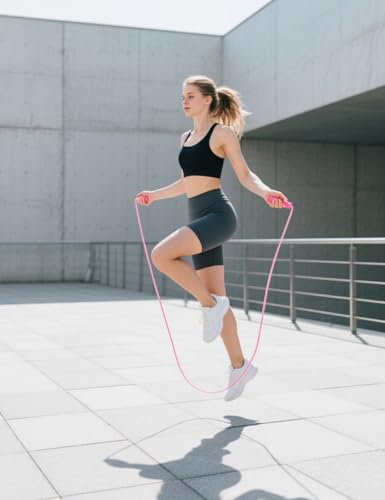 2PCS Jump Rope Set for Fitness - Black & Pink