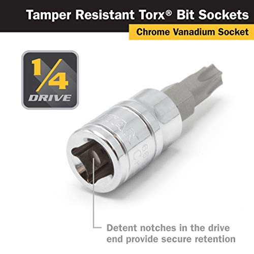 1/4-Inch Drive TR30 Tamper Resistant Torx Bit Socket