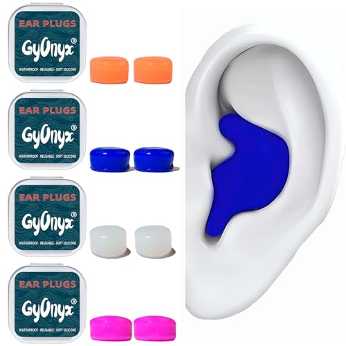Moldable Silicone Ear Plugs for Swimming & Sleeping - 4 Pair Pack