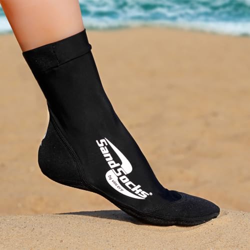 Sand Socks for Beach Soccer, Volleyball & Snorkeling - Black Medium