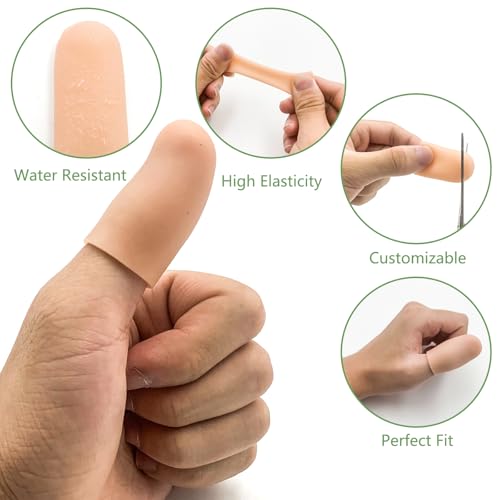 10 Pack Silicone Gel Finger Cots - Protective Thumb Caps for Pain Relief