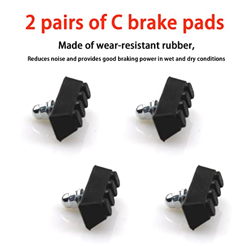 Rubber V-Brake Pads for Mountain and Road Bikes - 2 Pairs