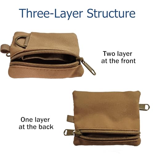 Mix 3 Pack Tactical EDC Keychain Pouches with Upgraded D-Ring - Military Mini Molle Organizer for Outdoor Camping Hiking