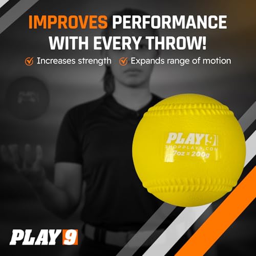 SHOP PLAY 9 Set of 5 Plyoball Weighted Balls for Baseball Training – Heavy Mini Throwing & Pitching Practice
