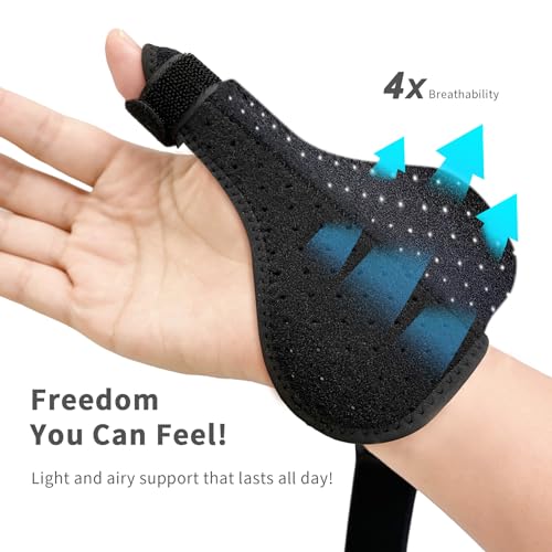 Bracoo Thumb Brace with Spica Splint - Right or Left Hand, Classic Black