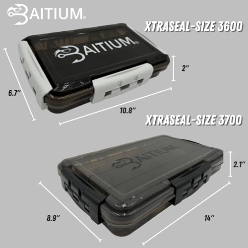 Baitium Waterproof XTRAseal 3600 Tackle Box Organizer with Dividers - Fishing Gear Storage