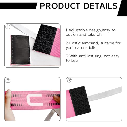 Captain Armband for Soccer - Unisex C Design - Pink