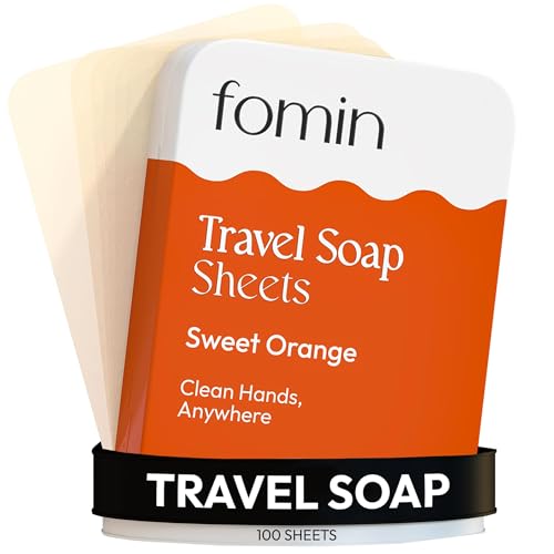 Portable Travel Soap Sheets - 100 Orange Dissolvable Soap Sheets