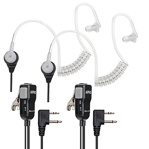 Midland AVPH3 1-Pack Transparent Security Headsets with PTT/VOX - Black