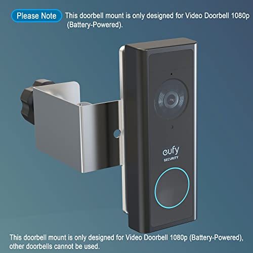 Anti-Theft Doorbell Mount Work for eufy Video Doorbell C210 (T8222),No Drill,Not Rust, Not Block Doorbell Sensor, Door Mount for Home Apartment Office Room Renters-Silver