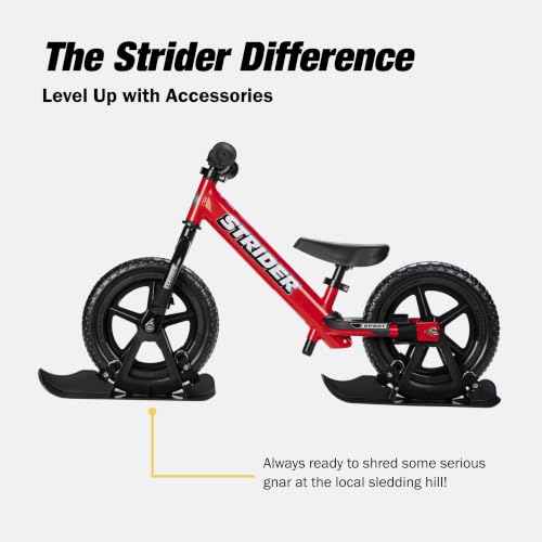 Strider Snow Ski Set for 12" Balance Bikes — Converts to Sled for Ages 1–4
