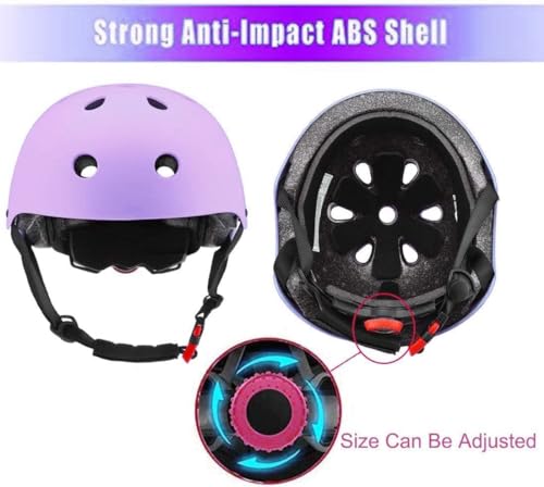 Purple Kids Bicycle Helmet Adjustable Toddler Helmet for 3-8 Years