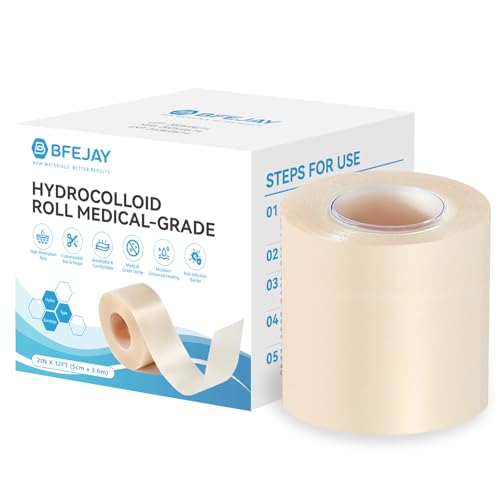 Hydrocolloid Bandages for Wound Care - Medical-Grade Roll, 2in x 12ft - Large