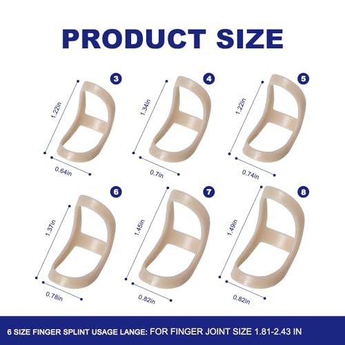 Waterproof Finger Splints for Arthritis - 6 Sizes (3-8)
