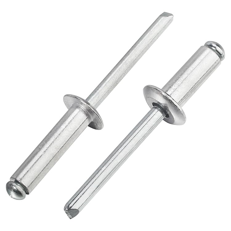 Linkup 50pcs pack 1/4" x 1" Pop blind Rivets, 6.4mm x 25mm pop rivets,Aluminum Body Steel Mandrel Rivets (Sliver),Dome Head aluminum rivets