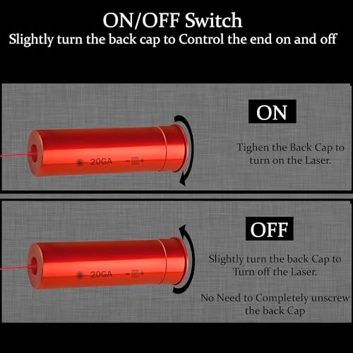 Gotical Red Dot Laser Bore Sighter for 20 Gauge Shotguns with Batteries