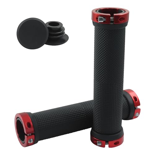 Yellow Mountain Handlebar Grips - 2 Pcs Rubber Non-Slip Red
