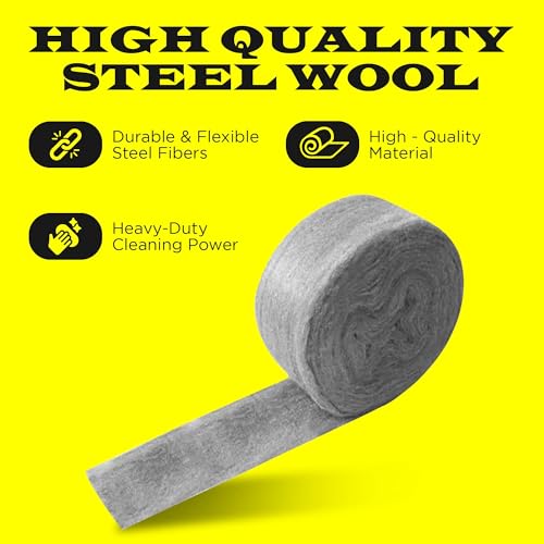 30FT SIMBA Steel Wool for Mice Control - 1x30 FT Coarse Steel Wool, Hole & Gap Filler, Protect Home, Garage, Pipeline, Vent, Keep Mice Away 1 roll 30FT