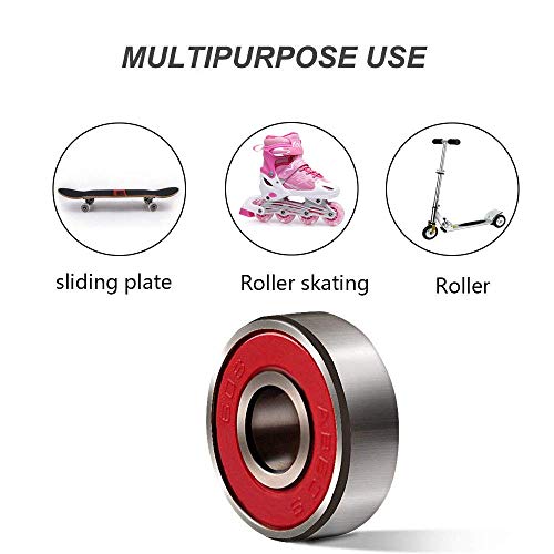 Premium Skateboard & Longboard Bearings - Pack of 8