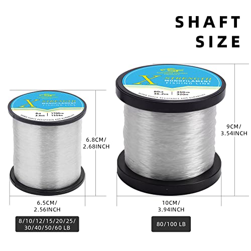 Monofilament Fishing Line - Clear, 20LB, 0.018in, 650Yds
