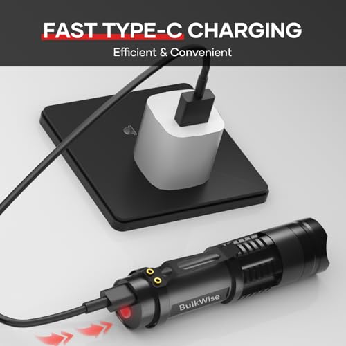 Rechargeable Red Light Flashlight 2 Pack | Single Mode, Black, Outdoor & Reptile Use
